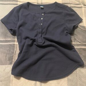 Classic Navy Women's Button-Up Top